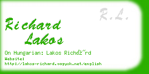 richard lakos business card